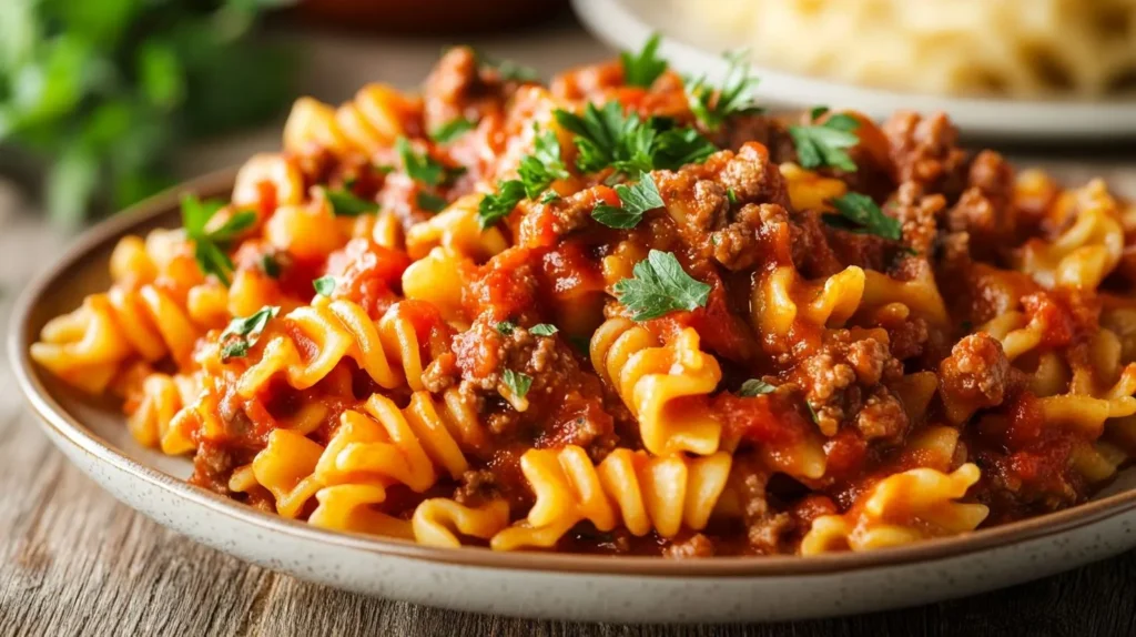 Campanelle Pasta on a Plate