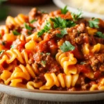 Campanelle Pasta on a Plate