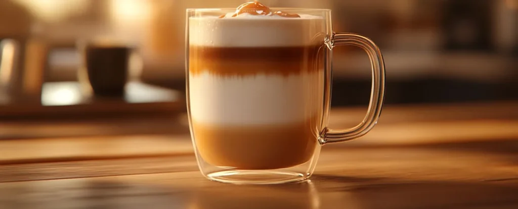 An iced caramel macchiato with global coffee variations.