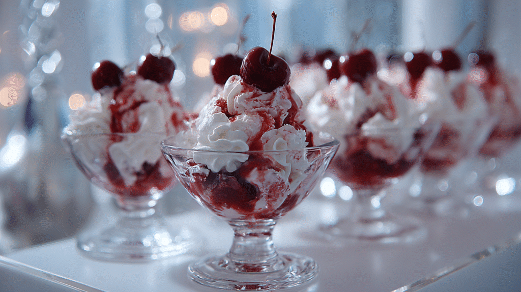 Serving cherry fluff