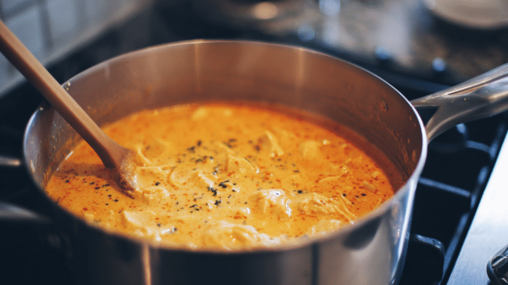 Steps for making creamy chicken enchilada soup