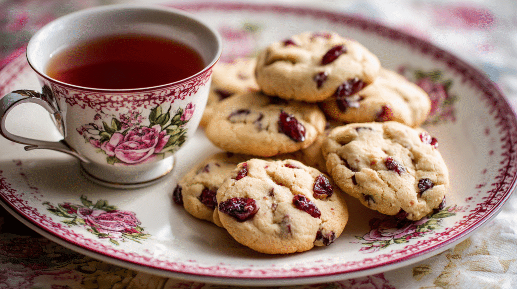 Serving cranberry cookies
