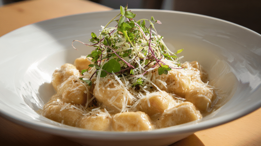 Serving millionaire gnocchi