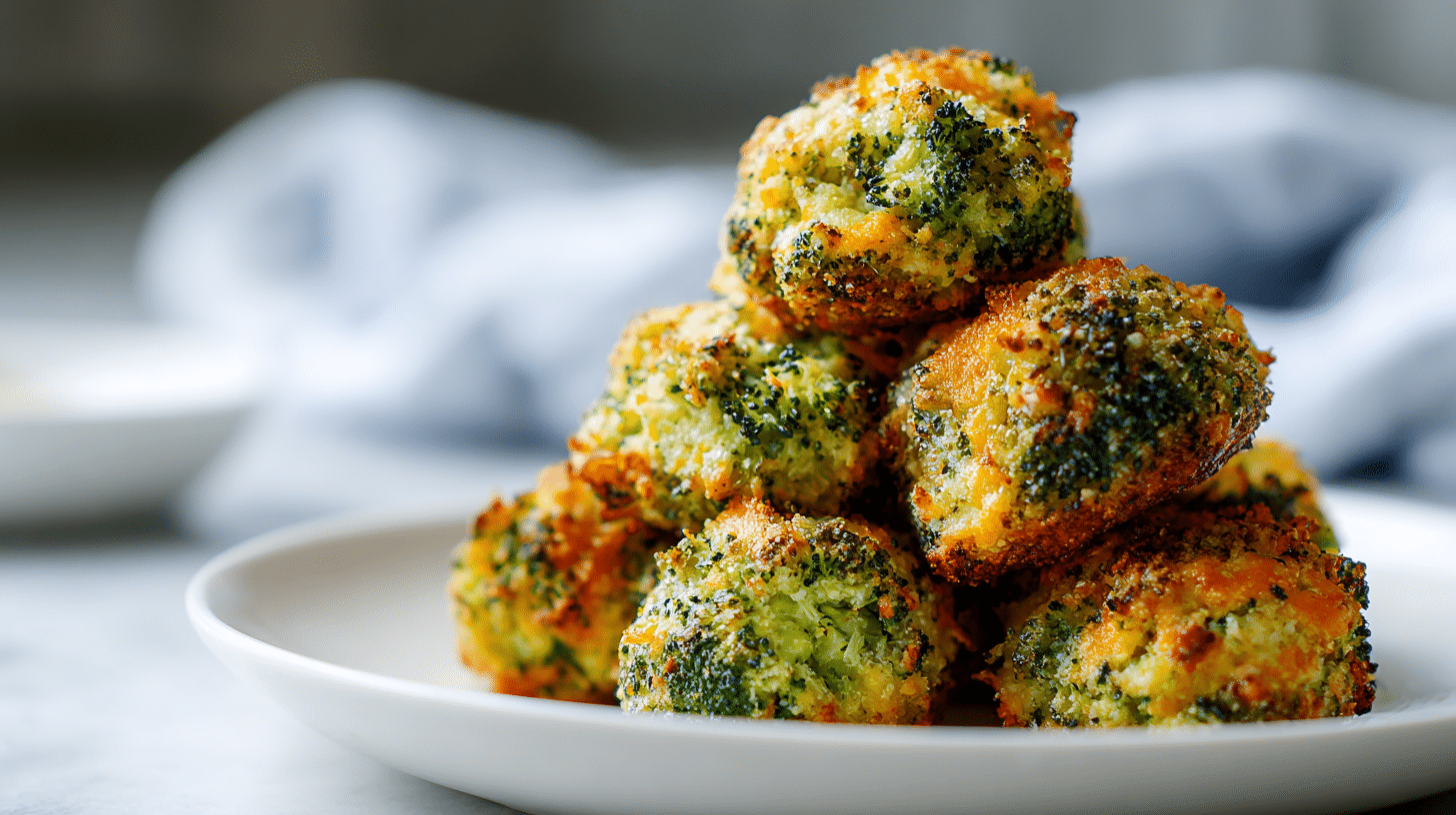 Crispy broccoli cheddar poppers