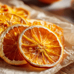 Dried orange slices homemade and evenly dried