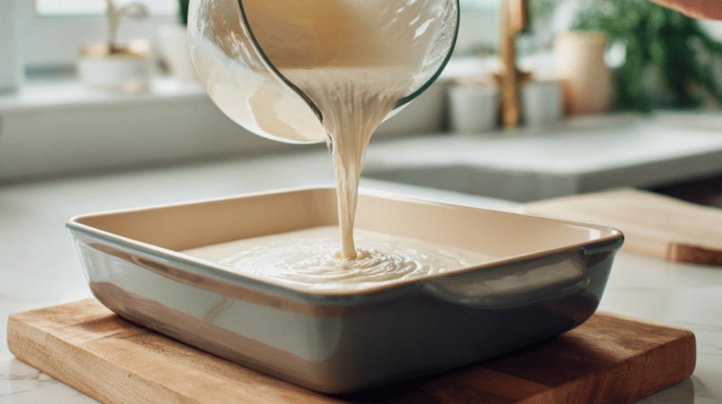 Steps for making coconut mochi cake