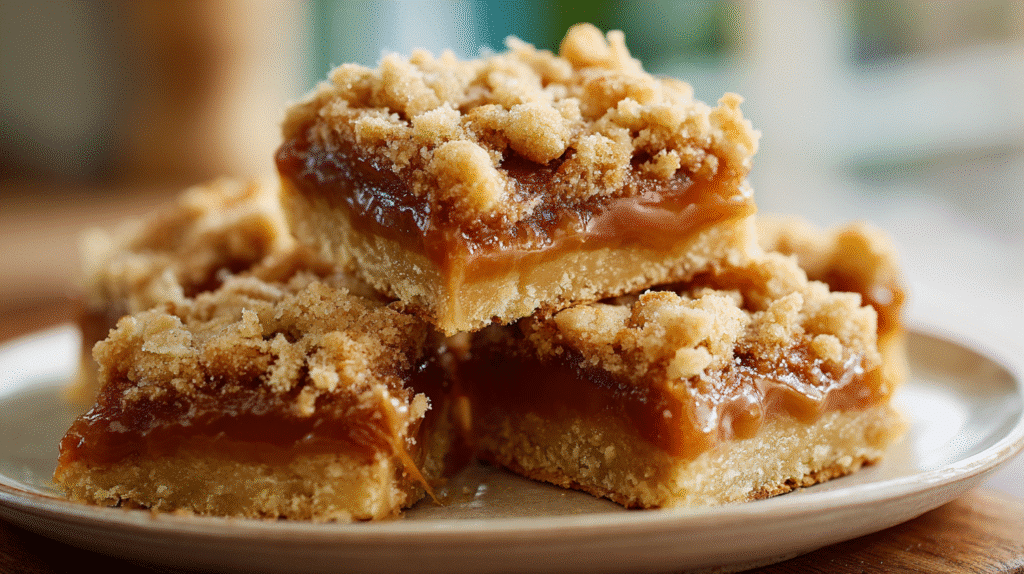Salted caramel butter bars served as a snack