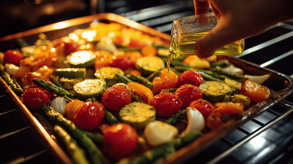 Steps for roasting butternut squash and Brussels sprouts