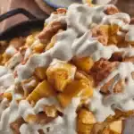 Delicious Garlic Parmesan Chicken and Potatoes dish, served with crispy potatoes and creamy sauce.