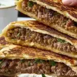 Delicious Lebanese Arayes stuffed pita with flavorful fillings.