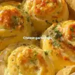 Buttery cheese garlic rolls fresh out of the oven