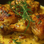 Delicious Chicken with Mustard dish served on a plate