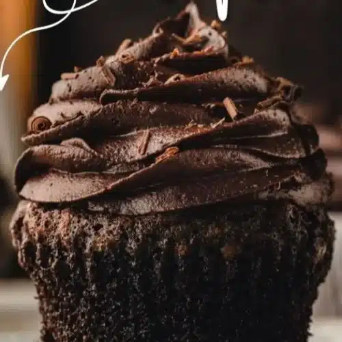 Classic chocolate cupcakes topped with creamy frosting and sprinkles