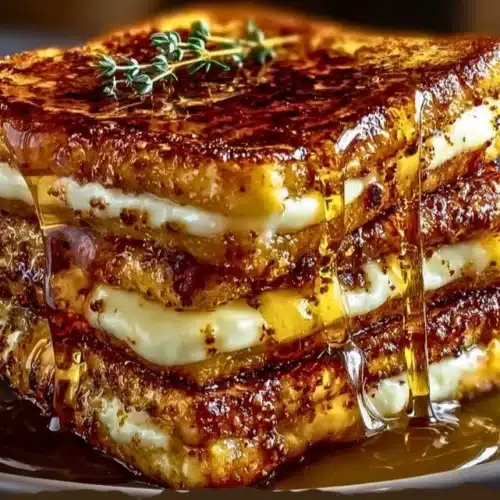 Delicious Crème Brûlée French Toast topped with caramelized sugar and fresh berries.