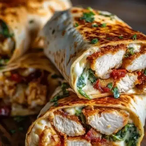 Crispy air fryer chicken wraps with mozzarella cheese on a plate