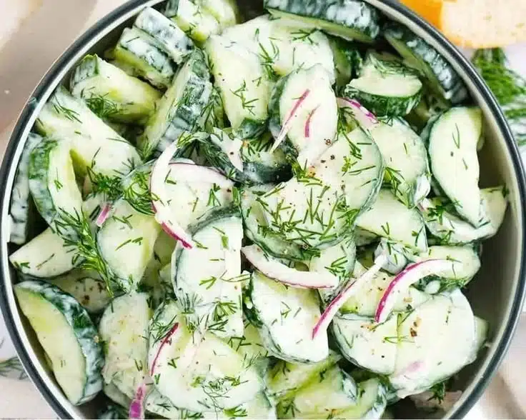Fresh Cucumber Dill Salad with vibrant ingredients in a bowl