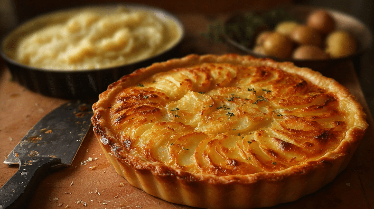 Delicious Irish Potato Pie, a traditional comfort food with tender potatoes and savory filling.