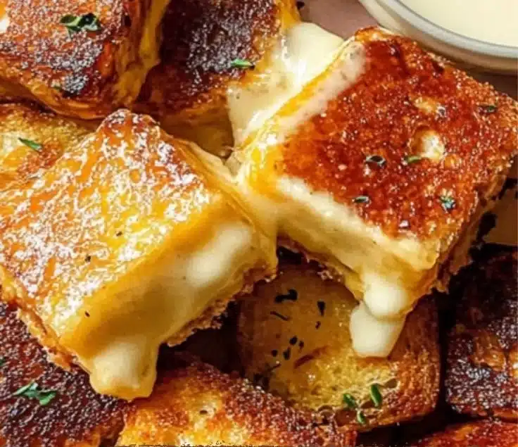 Delicious Hawaiian Roll Grilled Cheese sandwich ready to be enjoyed.