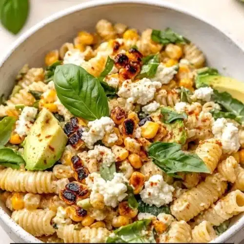 Delicious Street Corn Pasta Salad with fresh ingredients