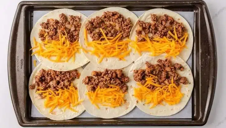 A colorful plate of quick and tasty sheet pan tacos ready to serve.