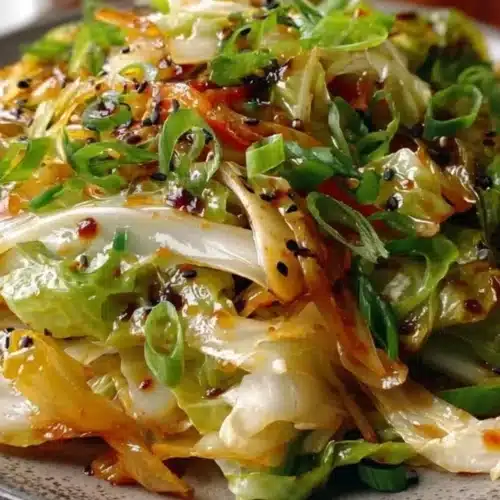 A colorful 20-minute Asian cabbage stir fry served in a bowl.