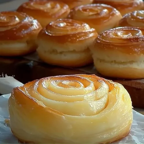 Delicious custard-filled bread fresh out of the oven