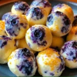 Lemon Blueberry Cottage Cheese Protein Bites in a bowl