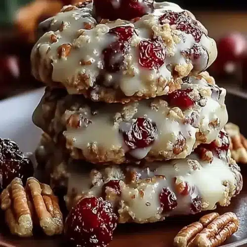No-bake cranberry pecan cookies made in 20 minutes, easy and delicious dessert.