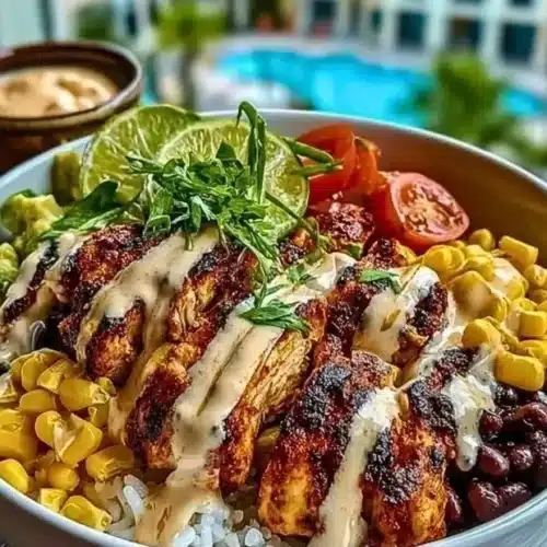 Delicious Smoky Chicken Bowl with fresh vegetables and smoky flavor