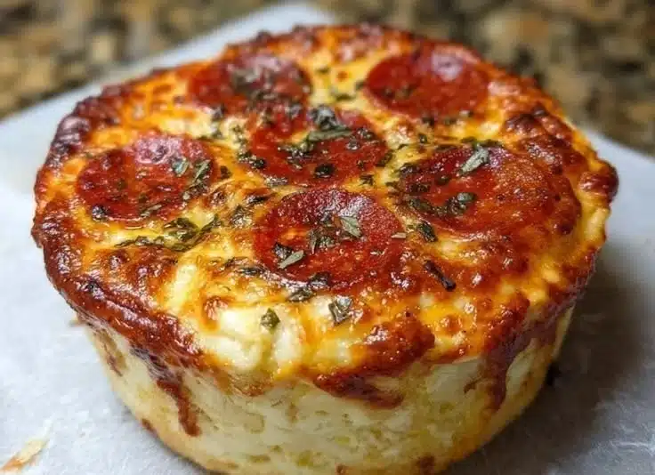 Delicious cottage cheese pizza bowl topped with fresh ingredients.