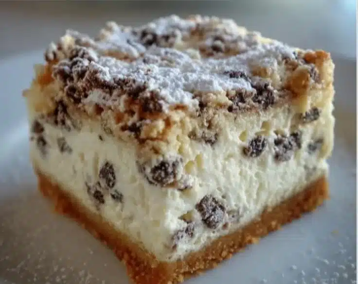 Delicious creamy cannoli cheesecake bars with a rich texture and classic flavors.