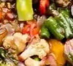 Colorful frozen vegetable stir fry mix ready to cook