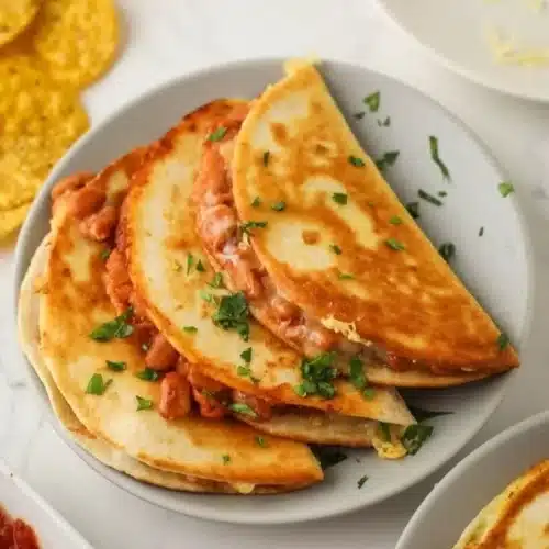 Delicious crispy pinto bean tacos served with fresh toppings