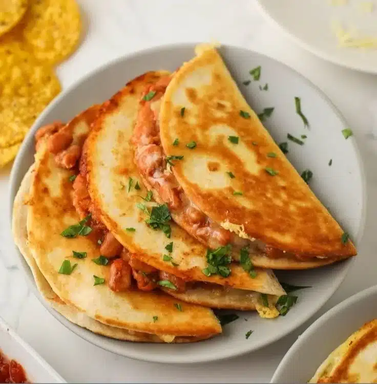 Delicious crispy pinto bean tacos served with fresh toppings