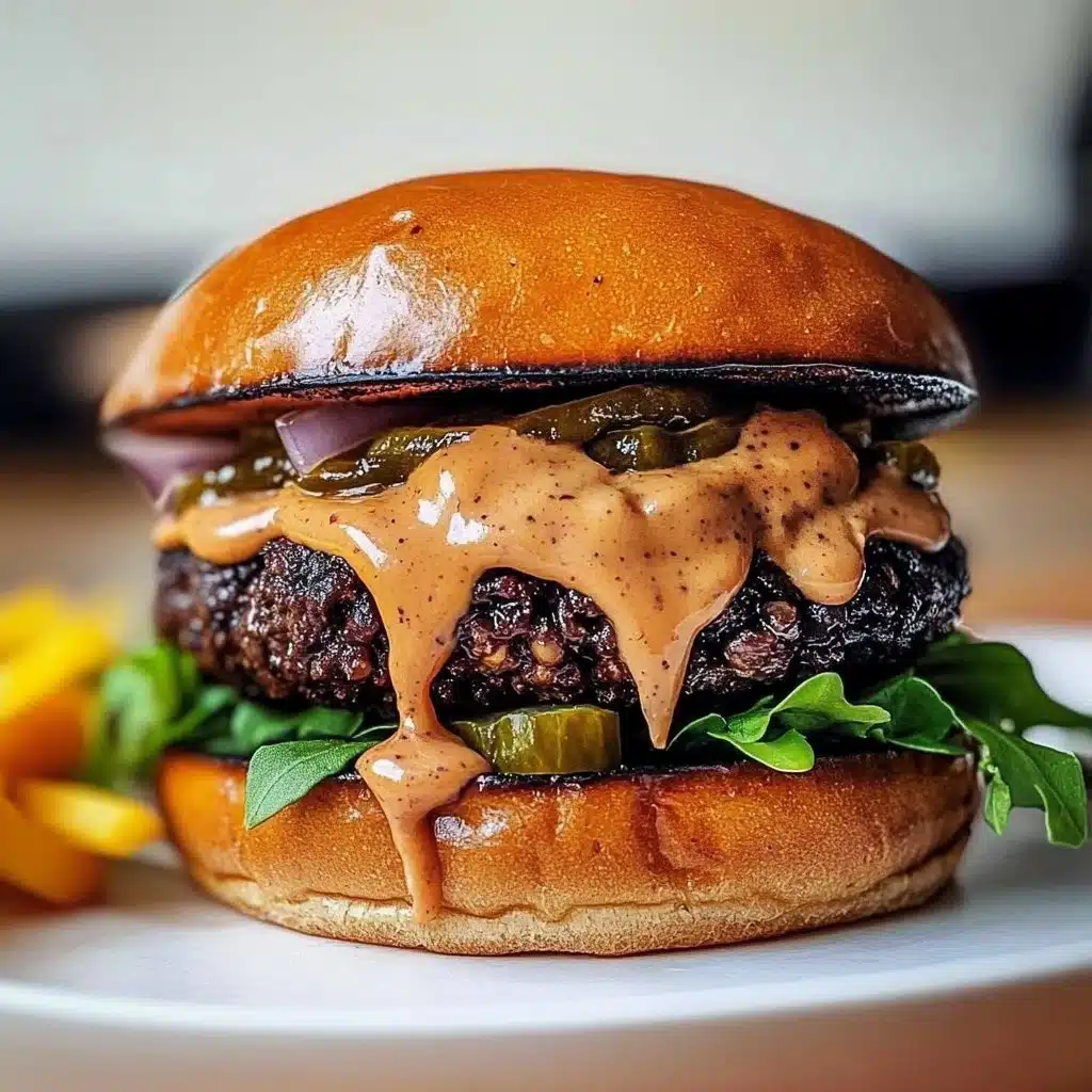 Epic Black Bean Burger with fresh toppings on a plate