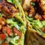 Delicious zesty avocado chicken wraps ready to serve