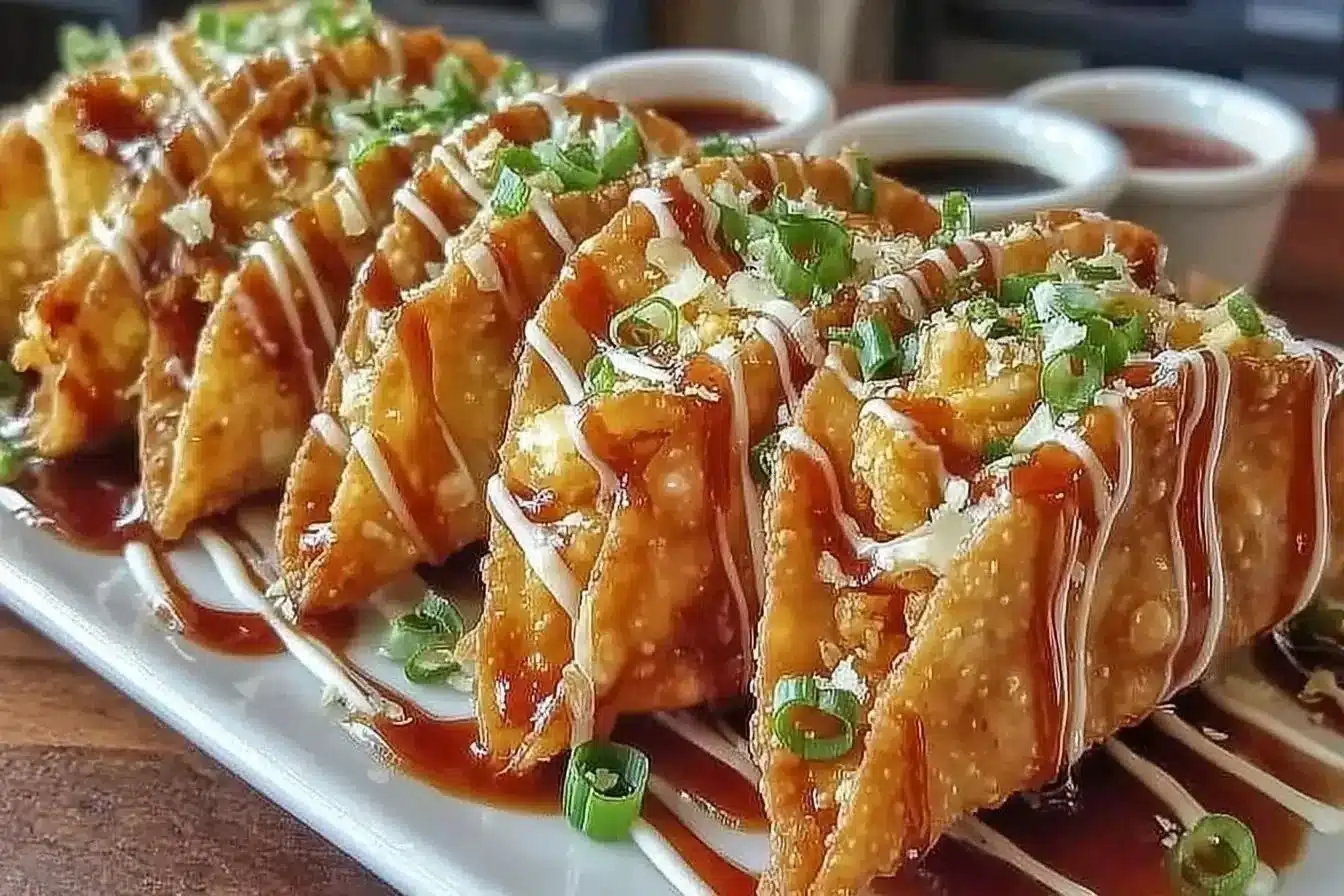 Applebee's Chicken Wonton Tacos served in crispy wonton shells