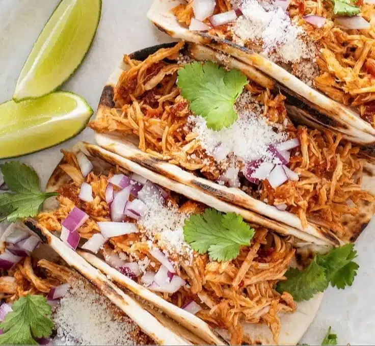 Delicious slow-cooked shredded chicken for tacos